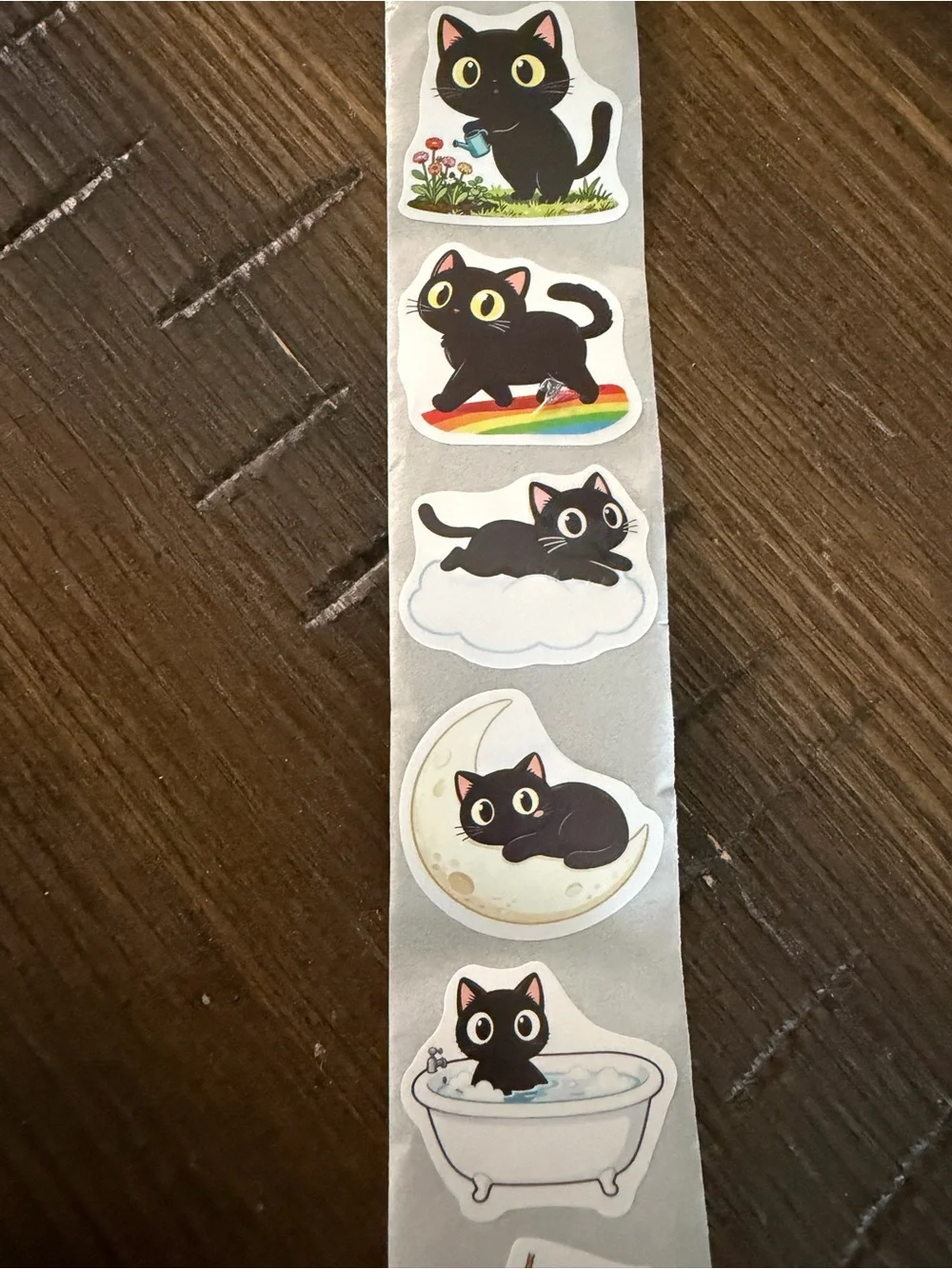 Zoey cat Sticker Sheet 500 stickers Cute Black Cat Designs